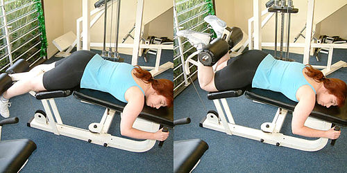 Leg curl machine.