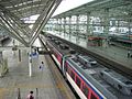 View on train station platforms