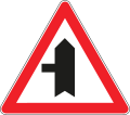 Side road junction to left