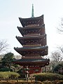 Image 22The five-story pagoda of Kan'ei-ji, which was constructed during the reign of Tokugawa Hidetada and required the building of the Kimon (Devil's Gate) (from History of Tokyo)