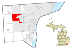 Location within Wayne County