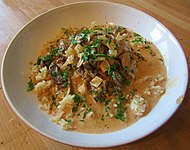 Beef Stroganoff, a Russian dish