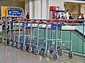 Baggage carts for refundable deposit in a German railway station