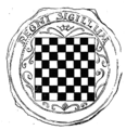 Coat of arms of Croatia used in 1527 as part of a seal on the Cetingrad Charter.