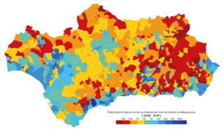 Crecimiento de la población por municipio entre 2008 y 2018