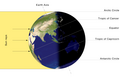 Illumination of Earth by Sun at the northern solstice.