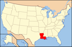 Location of Louisiana in USA