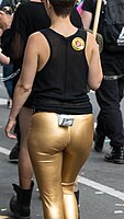 2019 ColognePride golden yoga pants.