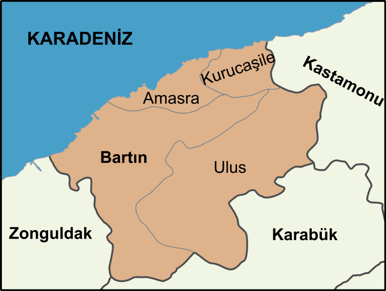 Файл:Districts of Bartın.png