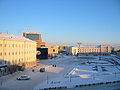 Oyuunsky Square. New building of the Sakha Theater is on the left.