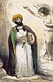 Die Berufung Mohammeds durch den Engel Gabriel by Theodor Hosemann, 1847: Muhammad receiving the words of God from Gabriel in the cave of Hira