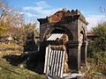 A tomb/monument at a cemetery directly across the street from S. Gevorg Monastery.