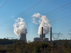 View of Crystal River Fossil Units 4 & 5 and their cooling towers at the Crystal River Energy Complex