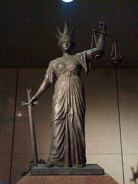 Themis, outside the Supreme Court of Queensland, Brisbane, Queensland, Australia