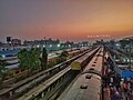 Tirupati railway station view from Platform 6 on a spring Morning