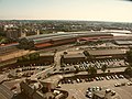 Panoramic view of York Railway Station from the top of the Yorkshire Wheel.