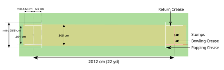 The Cricket pitch dimensions