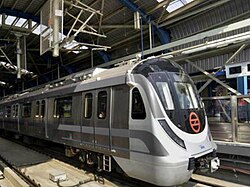 A Delhi Metro train on Magenta Line