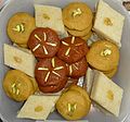 Assorted halva including sooji, chana, and gajar halva