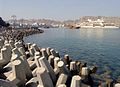 Muscat Port - The Sultan's Yacht can be seen anchored at the Port.