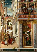 Anunciación de Ascoli,[29]​ de Carlo Crivelli, 1486.