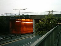 In the 1980s, Leeds Bradford International Airport extended its runway to take wide bodied planes by building an overpass over the A658 road.