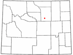 Location of Kaycee, Wyoming