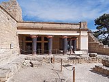 Minoan portico of the Knossos Palace (Crete, Greece)