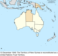 Map of the change to Australia on 13 December 1946