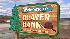 The sign of Beaver Bank as you enter