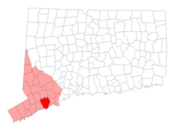 Location in Fairfield County, Connecticut