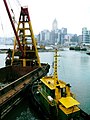 Grab dredging in Victoria Harbor, Hong Kong