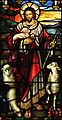 Jesus as Good Shepherd (1932) in stained glass at St John's Ashfield.