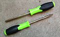 High-visibility green screwdrivers.