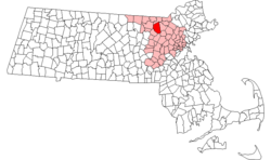 Location in Middlesex County in Massachusetts