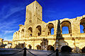 Exterior arcades, with a tower added in the 6th century