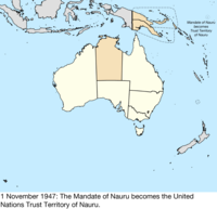 Map of the change to Australia on 1 November 1947