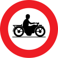 Gesloten voor motorfietsen/Accès interdit aux motocyclettes et motocyclettes légères