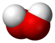 Space filling model of the hydrogen peroxide molecule