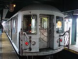 A train of R42 cars in Z service at the station