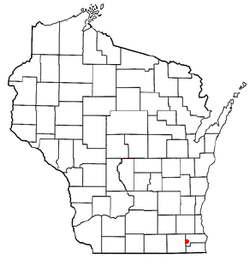 Location of Burlington within Wisconsin