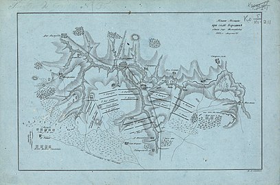 «План позиции при селе Бородине близ гор. Можайска, 1812 г. августа 25», гравированный А. Савинковым[П 19]