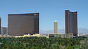 Encore and Wynn seen from the east, with Trump International Hotel Las Vegas in the center