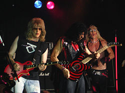 Twisted Sister performing in Manchester in 2006. (l-r) Jay Jay French, Eddie "Fingers" Ojeda and Dee Snider.