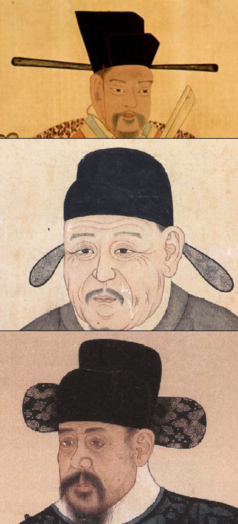 Gang Min-cheom (11th c.), Chŏng Mong-ju (14th c.), Yi San-hae (16th c.)