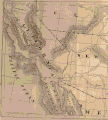 Image 20Map of the Butterfield Overland Mail routes through California, c. 1858. (from History of California)