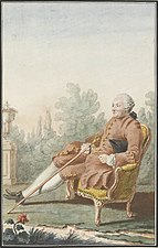 Paul-Henri Thiry, Baron d'Holbach by Louis Carmontelle. Pink was worn by both sexes.