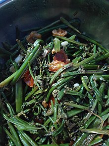 Nepalese style fiddlehead fern (Niuro) curry