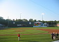 The diamond, outfield, and the "Maine Monster".