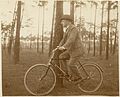 Gentleman on a 1920s roadster, Germany